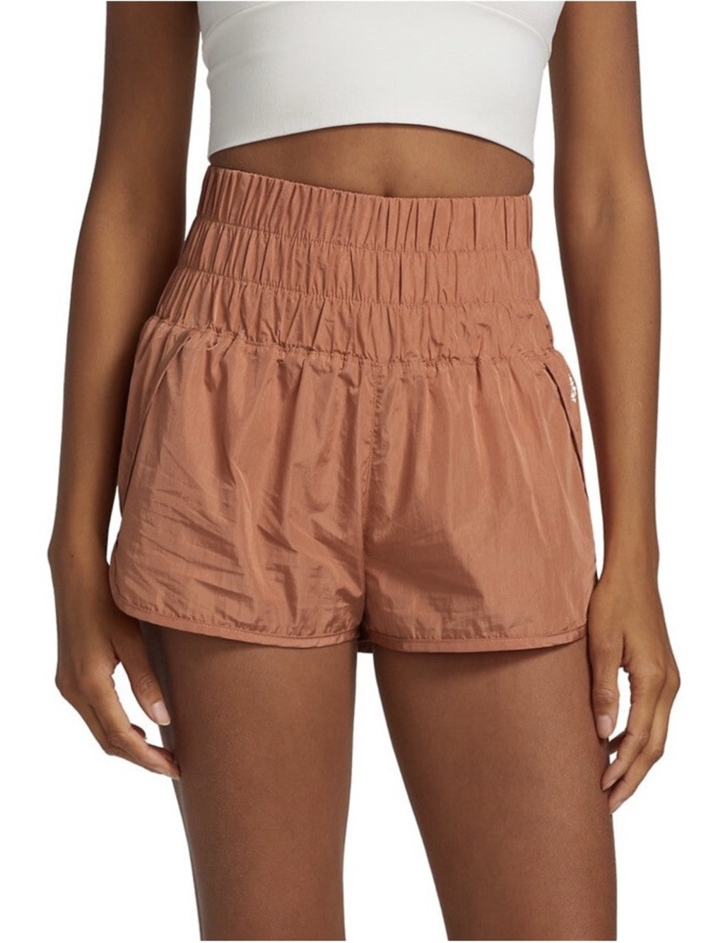 Free People The Way Home Shorts High-Rise Athletic Apricot Size Medium Womens